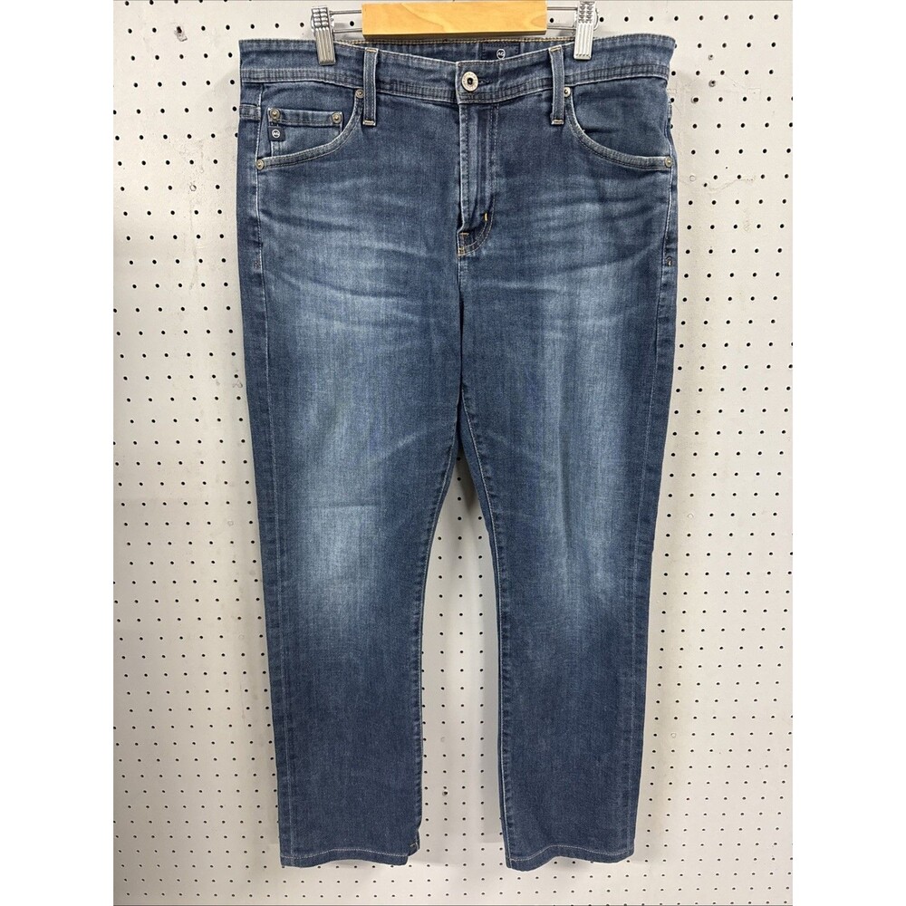 AG Adriano Goldschmied The Everett Jeans Slim Straight Men 33x32 Blue Distressed